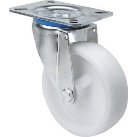 rueda giratora placa 10zv100-utr poliamix blanco eje rodillos (1/2)