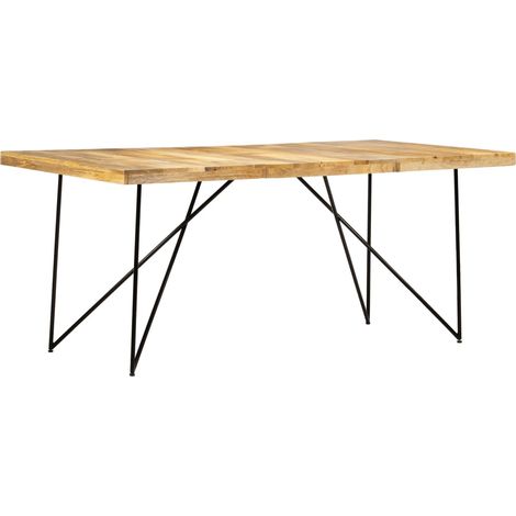 FIMEI Table de salle à manger 180x90x76 cm Bois de manguier massif (1/5)