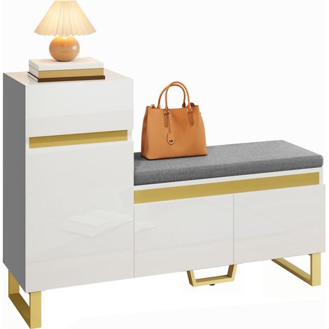 Schuhschrank mit großem Stauraum für den Eingangsbereich, mehrstöckiger Aufbewahrungsschrank im modernen minimalistischen Design, mit Schubladen und Türen