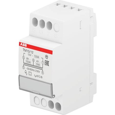 Transformador de tensión ABB para timbres 4-8-12V 15VA TM1512