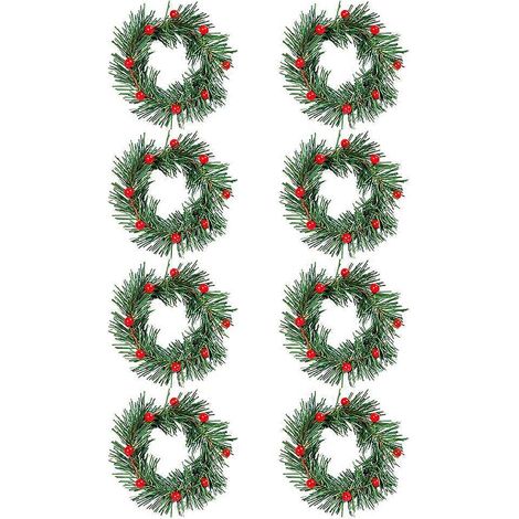 Guirlande de baies et bougies vertes pour décoration de Noël (1 ensemble) (1/5)