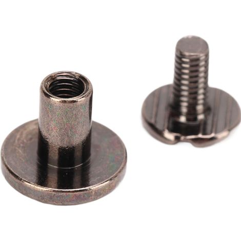 200 ensembles à vendre : rivets en cuir 9,58 mm à faire soi-même, vis, vis d'accouplement, albums photo, surface incurvée en laiton, clous de registre, couleur canon de fusil. (1/5)