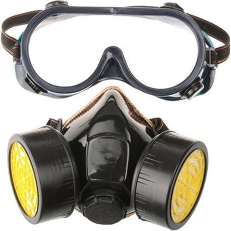 GENERIC-Masque Respiratoire Filtrant Anti-Chimique Masque à Gaz Anti-Pollution Nocives Vapeur Masque de Protection Anti-Poussiere avec Double Soupapes de Facile à Respirer Noir (1/5)