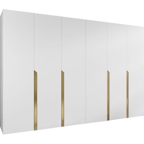 Armoire Hartford 583, Blanc, 202x300x52cm, Portes d'armoire: Avec des charnières, Nombre d'étagères: 0