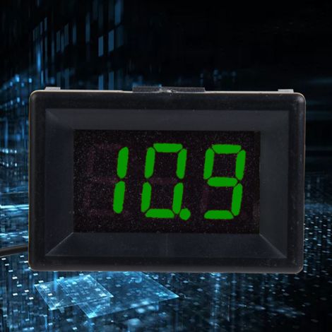 Digitales Voltmeter 0,36 Zoll Zweidraht DC 2,4-30V LED-Anzeige Spannungsmesser Wasserdicht (Grün) (1/5)