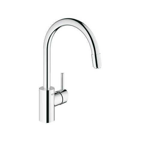 GROHE Grifo electrónico de fregadero Concetto 312123 baja presión caño alto GROHE Zero sin plomo ducha en L cromo, 31212003 (1/2)