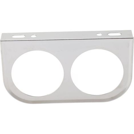 2-Loch-Instrumententafel 2-1/16 Zoll 52 mm, universelles Metallinstrument für die Montage von Autoinstrumenten, silber. (1/5)