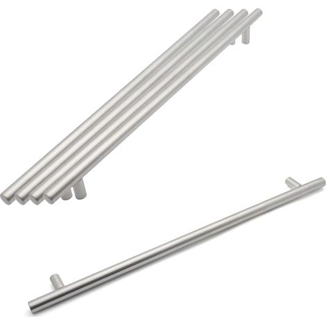Möbelgriffleiste für Schrankschubladen, Metall, silberfarben, 5 Stück, 385 mm
