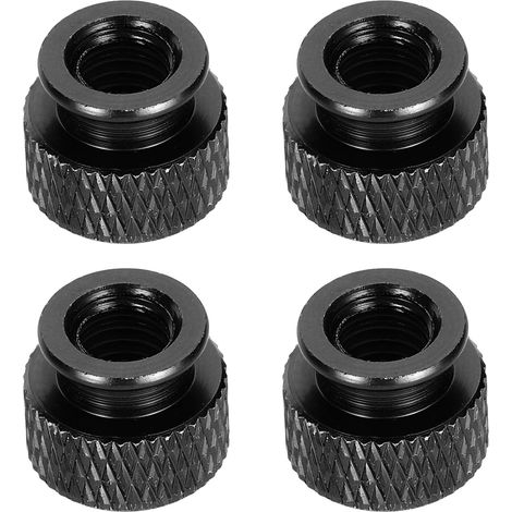4 Pièces Écrou À Oreilles Moleté, M6 12 mm DE 10 mm Hauteur Alliage D'Aluminium 6061 Anodisé Écrou À Main, Vis De Châssis Métallique Pour Machines, Assemblage DIY, Noir Brillant (1/5)