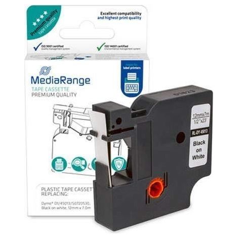 Nastro per etichette - MEDIARANGE - MRDY45013 - Nero su bianco - 1,2 cm - Adesivo permanente