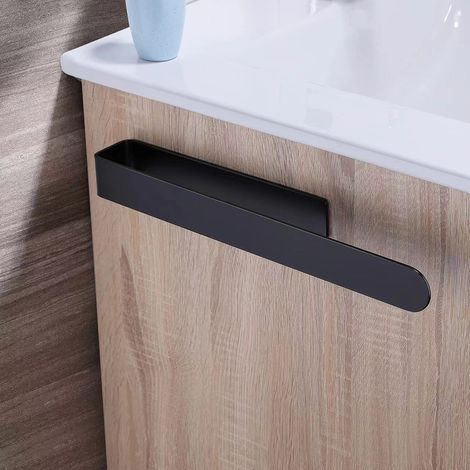 LYERCW - Porte-torchons noir, auto-adhésif pour évier et mur, peut servir d'organisateur de cuisine.