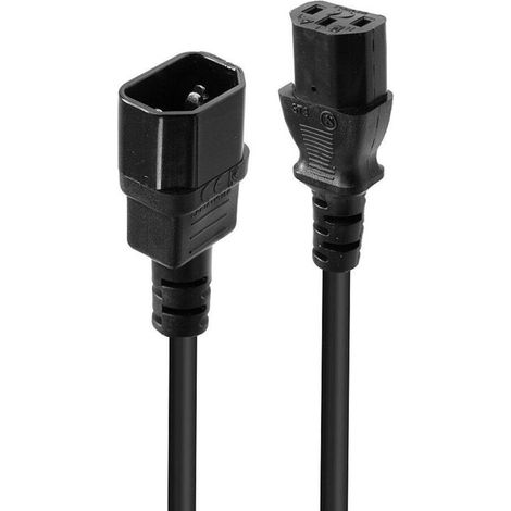 Cable de alimentación Lindy 30320 negro de 0,5 m para panel C14 y panel C13 (1/4)