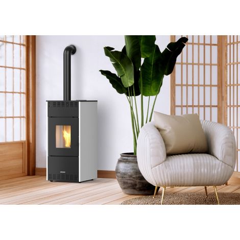 Stufa a pellet 10,2 kW Rhea 10s Schuster Unical Riscaldamento casa ufficio Nera (1/3)