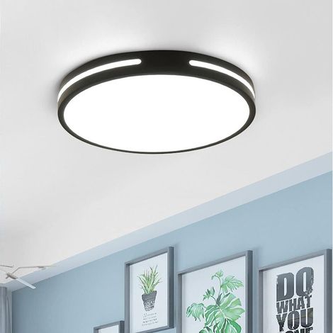 24W LED Flush Montage Plafonnier Plafonnier Moderne Art Plafonnier Art Simple Ronde Séjour Salon Plafonnier Luminaire Intérieur Hallway Bar Bar Voyants de Plafond (Color : D Black) (1/5)