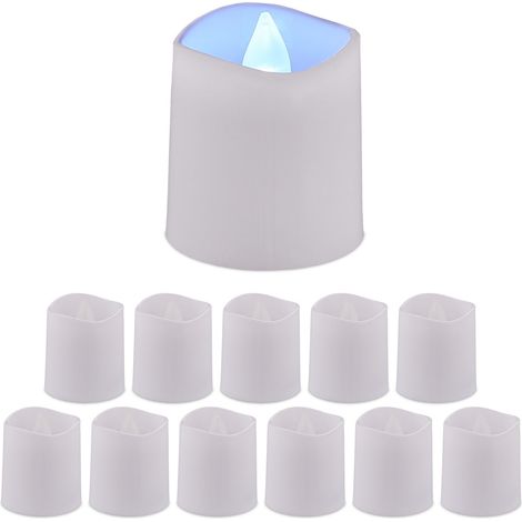 Velas de té LED parpadeantes, juego de 12, batería incluida