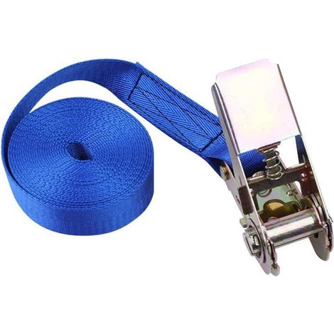 Spanngurt mit Ratsche 25mm, 800kg Zugkraft, 3m Länge, Blau