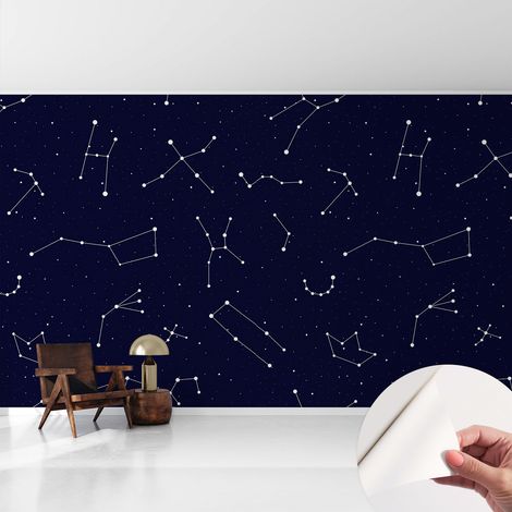 Papier peint adhésif autocollant pour salon chambre à coucher tendance et originale Ciel étoilé 416x254 cm (1/5)