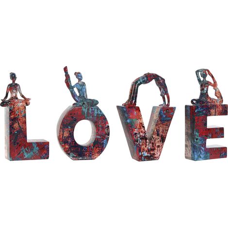 Figura Set 4 Resina 51X5X22 Love Yoga Multicolor (1/3)