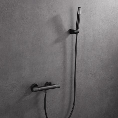 Imex -  Grifo Ducha y Bañera Termostatico Black Gun Serie Line