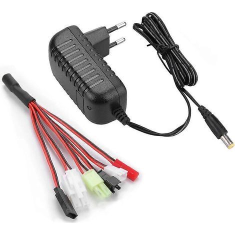 Chargeur de batterie nickel-métal hydrure (NiMH) et nickel-cadmium (NiCd) à 6 contacts, adapté à une charge de 2 à 10 secondes. Chargeur universel télécommandé pour batteries NiMH/NiCd de voitures, ba (1/5)
