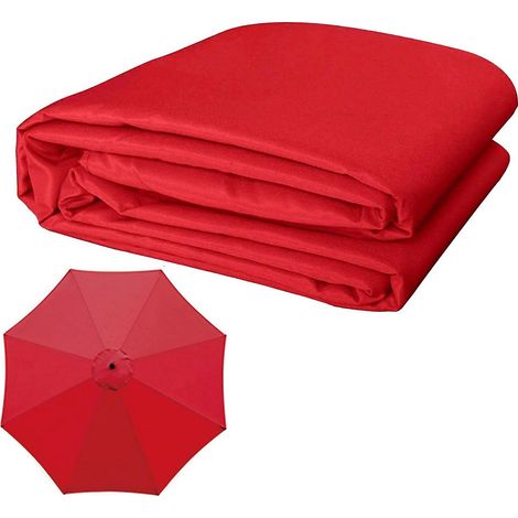 Toile de parasol de rechange pour extérieur, 8 baleines, housse de parasol de rechange 3M, protection UV (rouge) (1/5)