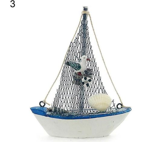 Elegantes und raffiniertes Segelbootmodell aus Holz, dekoratives Mini-Segelbootmodell für Zuhause – 3 (1/5)