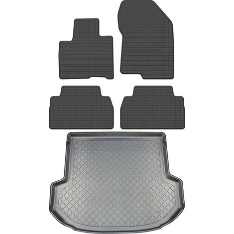 Hyundai Santa Fe IV (TM) Facelift / Santa Fe IV (TM) Hybrid HEV Facelift / Santa Fe IV (TM) Plug-in Hybrid Facelift SUV da 11/2020 SET - tappetini auto in gomma + tappetino per il bagagliaio (1/5)