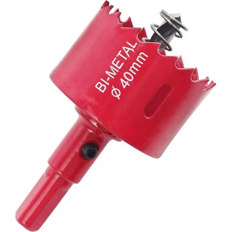 1 Pièce Scie Cloche 40mm Metal Rouge pour Bois Cloisons Sèches (1/5)