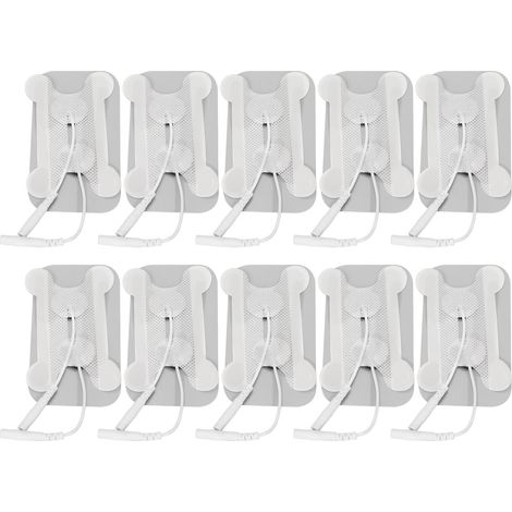 Lot de 10 électrodes réutilisables, souples et auto-adhésives, pour thérapie, accessoire de remplacement de 2 mm (1/5)