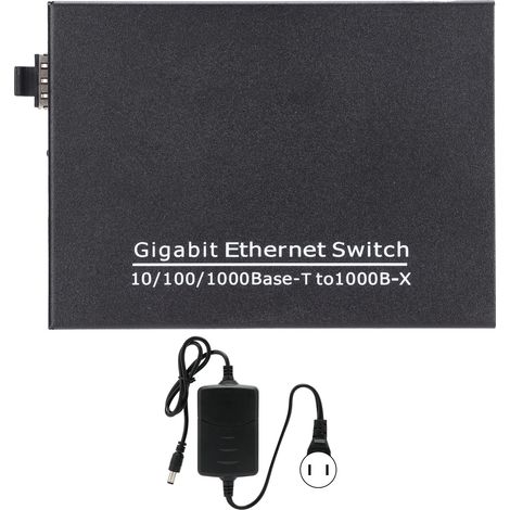 TBC-MC3712E-SFP 2-Port Gigabit-Ethernet-Switch, einfache Installation, robustes Design für Computernetzwerke, 100–240 V US-Netzteil