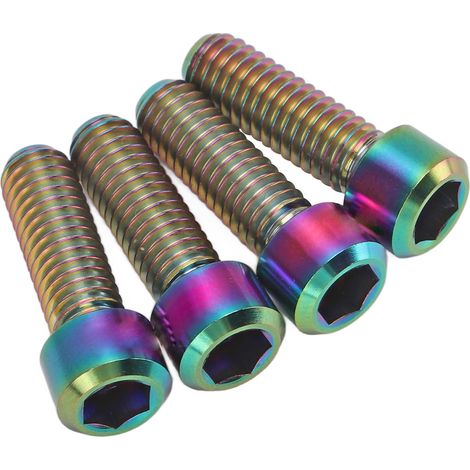 4 pièces Vis de Fixation M6x18mm pour Étrier de Frein à Disque VTT, Alliage Titane Antirouille, Vis de Frein à Disque Vélo (1/5)