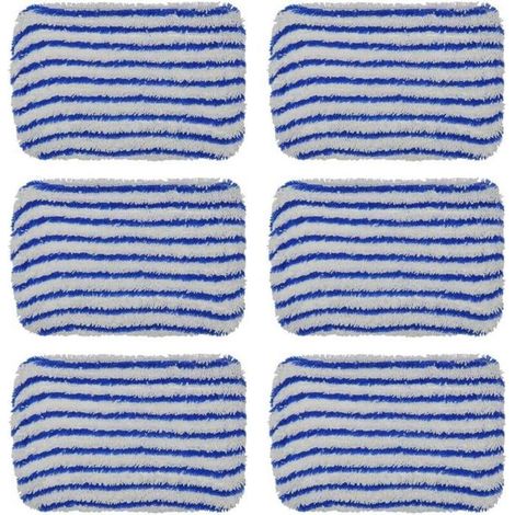 Lingette Microfibre - Lot De 6 - Pour Aspirateur Vapeur Rowenta Steam Power - Lavable 40°C - Bleu (1/5)