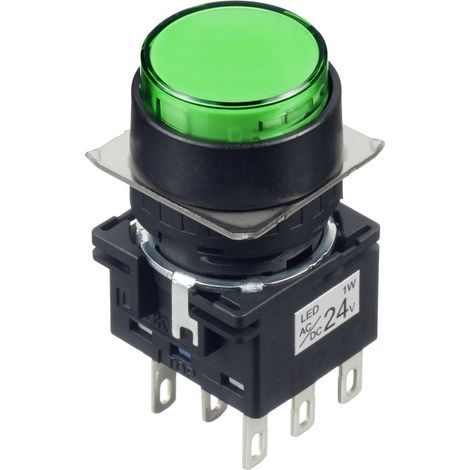 Idec LB1L-A1T64G LB1L-A1T64G Leuchtdrucktaster 250 V, 125 V, 30 V 5 A 2 x Aus/(Ein) rastend Grün (Ø)