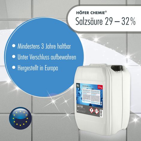 Höfer Chemie Acide chlorhydrique 29-32% Höfer Chemie® ern bidon de 20 KG 40 kg (en)