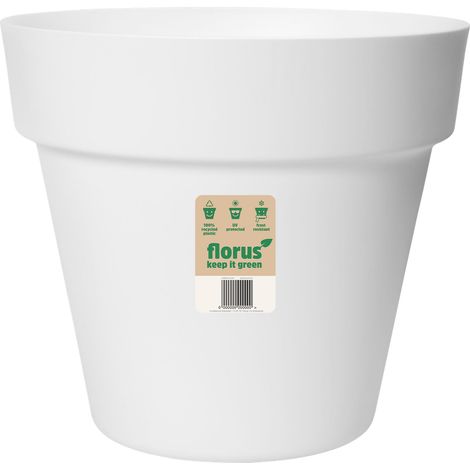 Florus Paris Pot De Fleurs 18 - Blanc - Ø 18 x H 16 cm - intérieurextérieur - 100% recyclé