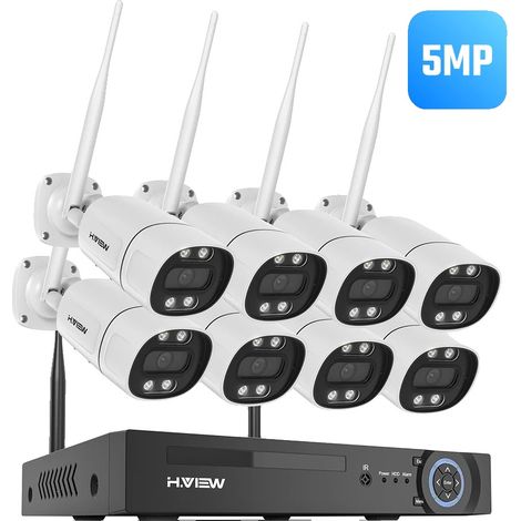 Sistema de cámaras de seguridad, resolución de 5 MP, visión nocturna, 8 cámaras de 5 MP, ninguna (1/2)