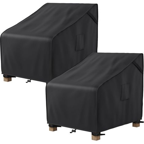MR. COVER Schutzhüllen für Gartenmöbel, wasserdicht, für Schaukelstühle bis zu 81 x 94 x 91 cm (B x T x H), mit Belüftungsöffnungen und praktischen Tragegriffen, Schwarz, 2er-Pack (1/5)