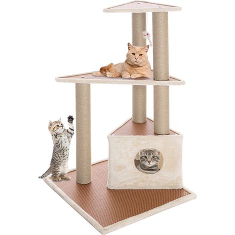 Tiragraffi Albero Rifugio Graffiatoio 1 Cuccia Coperta Casa Animali Gatti Felini