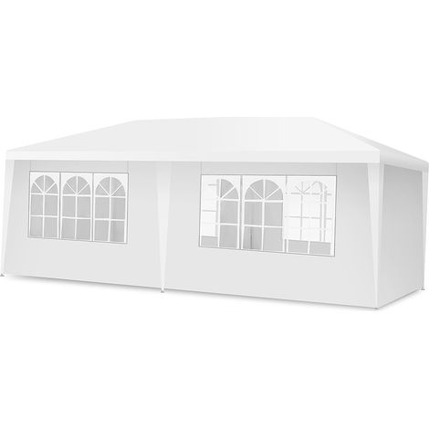 Costway – Tonnelle de jardin 3x6m – Structure en acier résistante à la rouille – 4 parois amovibles avec fenêtres – Sac de transport inclus