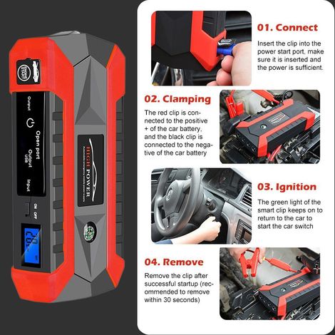 Pack de Démarrage de Voiture 20000mAh, Booster de Batterie Portable, Chargeur d'Urgence pour Outils Extérieurs, Kit de Secours Auto (1/5)