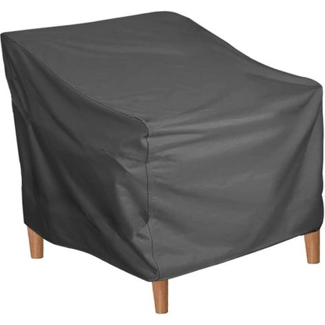 Housse pour Chaise, Housse en Tissu Oxford 210D pour Fauteuil De Jardin, Imperméable Et Coupe-Vent Anti-UV, Housse Chaise Jardin Exterieur (Noir) (1/5)
