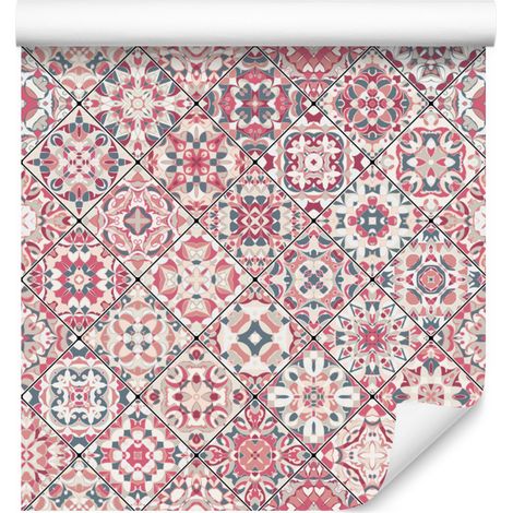 Papel pintado de mosaico colorido de estilo oriental para salón y dormitorio, 50x1000 cm. (1/5)