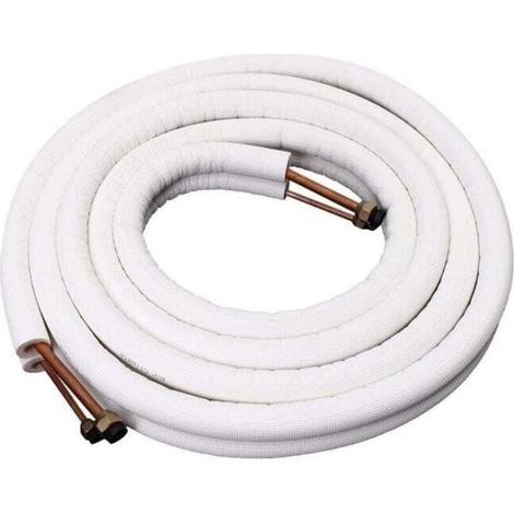 Liaison cuivre 1/4-3/8 4m - Tuyau En Cuivre Isolé - Climatiseur Tuyaux Raccords - double paire de tubes à bobine. (1/5)