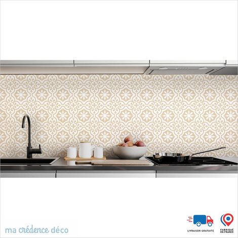 Crédence : Carrelage classique 3 - Couleur Beige ivoire - Alu composite - 60 - 120 (1/3)