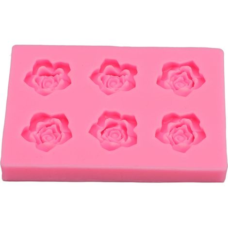 Rosenförmige Silikonform, antihaftbeschichtet, hitzebeständig, für Süßigkeiten, Zucker, Kuchen und Schokolade (1/5)