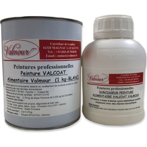 Peinture VALCOAT Alimentaire VALMOUR, 1 kg blanc crème (ral 1015) Blanc Crème (RAL )