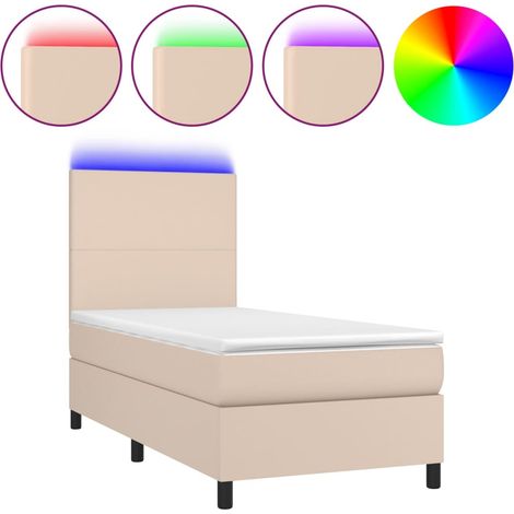 Maison Exclusive - Cama box spring colchón LED cuero sintético ca (1/5)