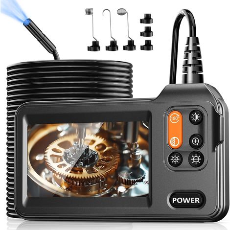 Caméra Endoscopique 10M, 1080P HD Ecran IPS 4,3 Pouces Endoscope Camera, IP67 Caméra Inspection Canalisation, Câble Semi-Rigide, 8 LED Réglables, Gadget pour Mécanique Auto/Plomberie (1/5)