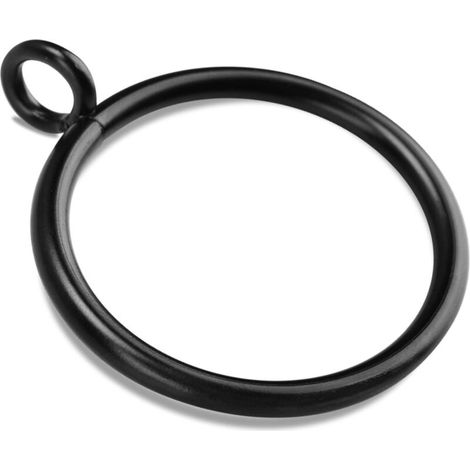 Juego de 40 anillas negras para cortinas con ojales para barras de cortina de hasta 38 mm. (1/4)