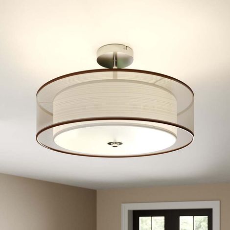 [NEUWERTIG] B-Ware Lindby Deckenleuchte Pikka LED Lampe Leuchte dimmbar braun Ø50cm chrom 80W (1/2)
